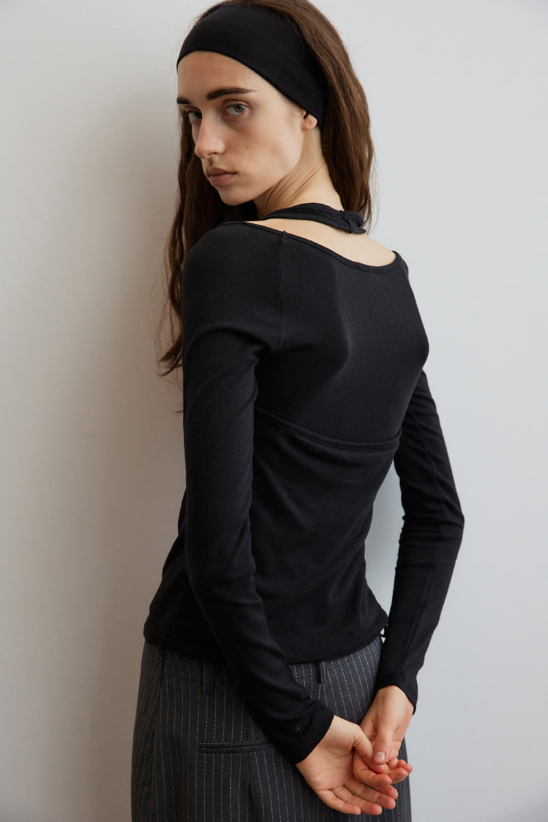 Understanding - Korean Women Fashion - #momslook - Mild Holter Long Sleeved Tee - 9