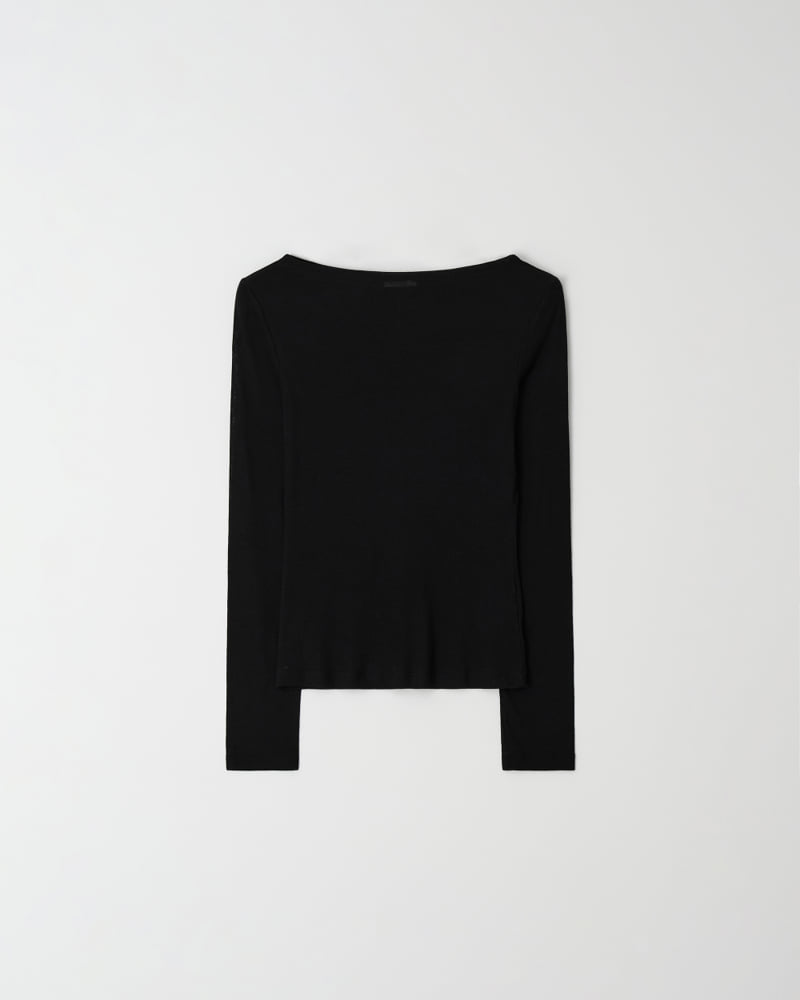 Understanding - Korean Women Fashion - #momslook - Simple Boat Neck Tee - 10