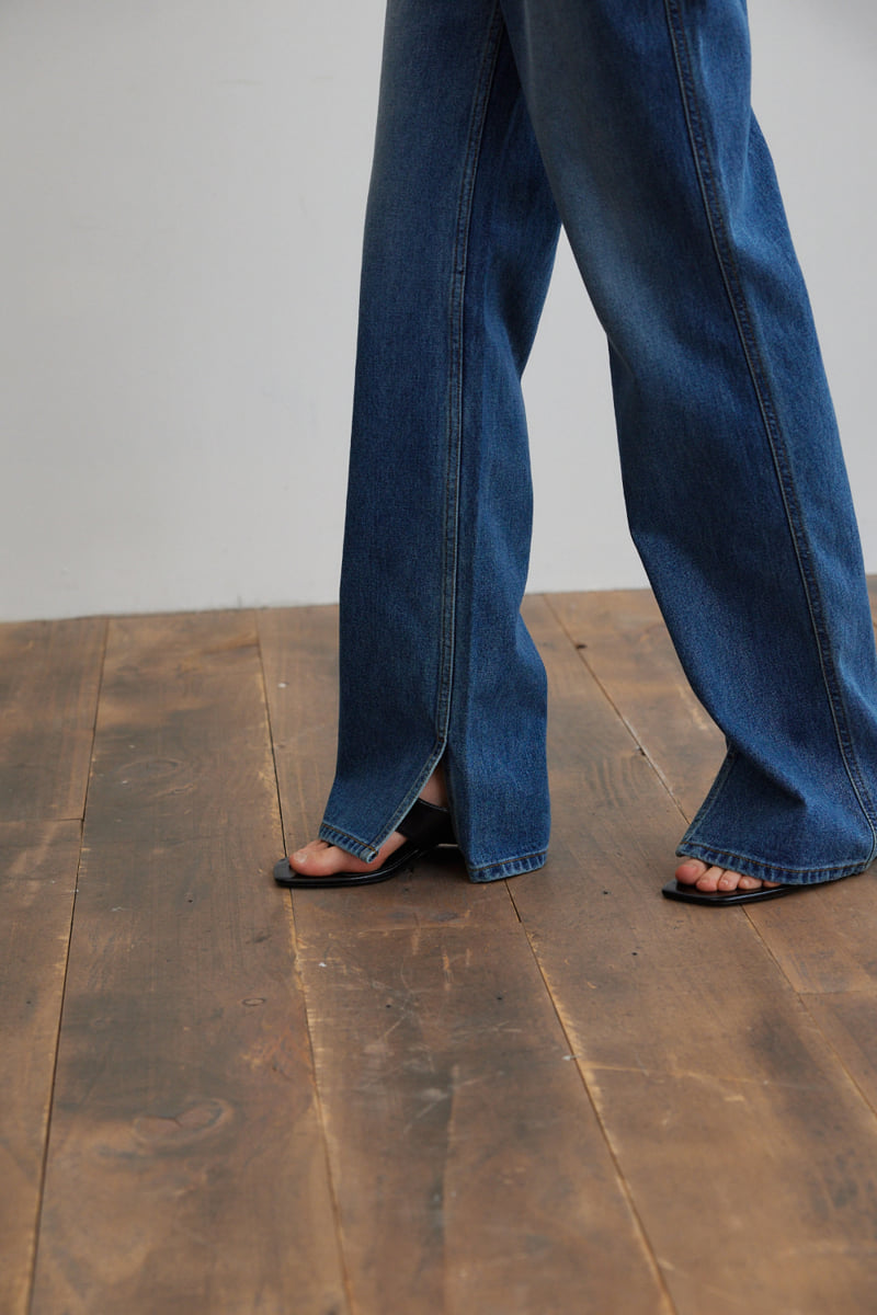Understanding - Korean Women Fashion - #momslook - Brush Slit Denim Pants - 3