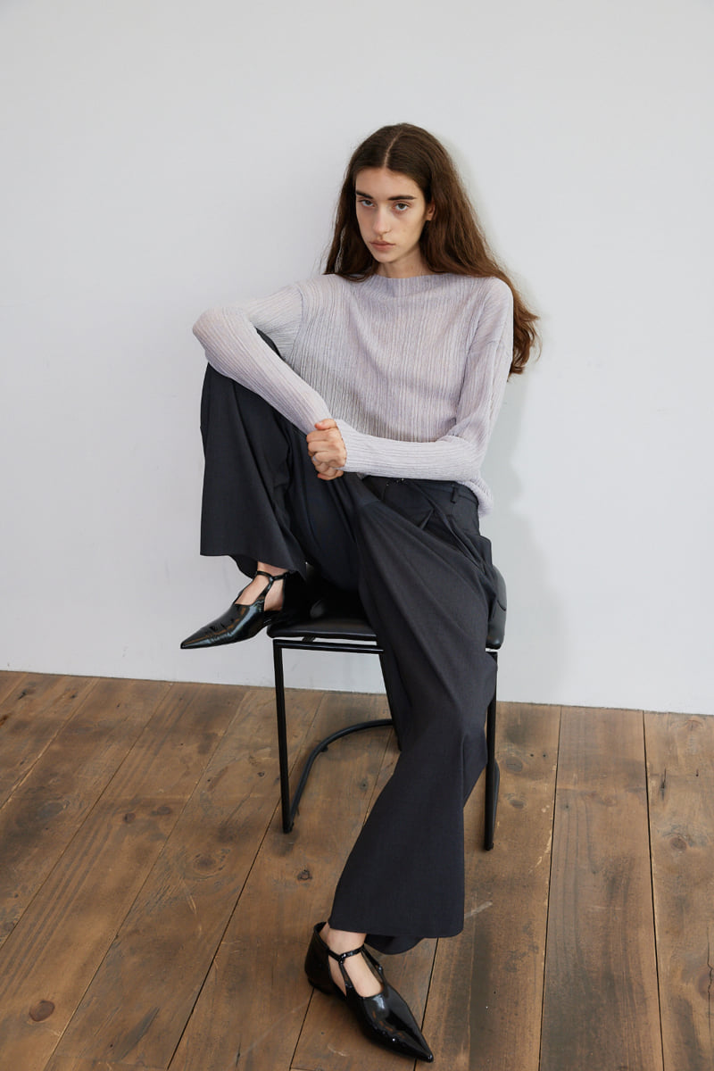 Understanding - Korean Women Fashion - #momslook - New Knit Pleats Long Sleeved Tee - 6