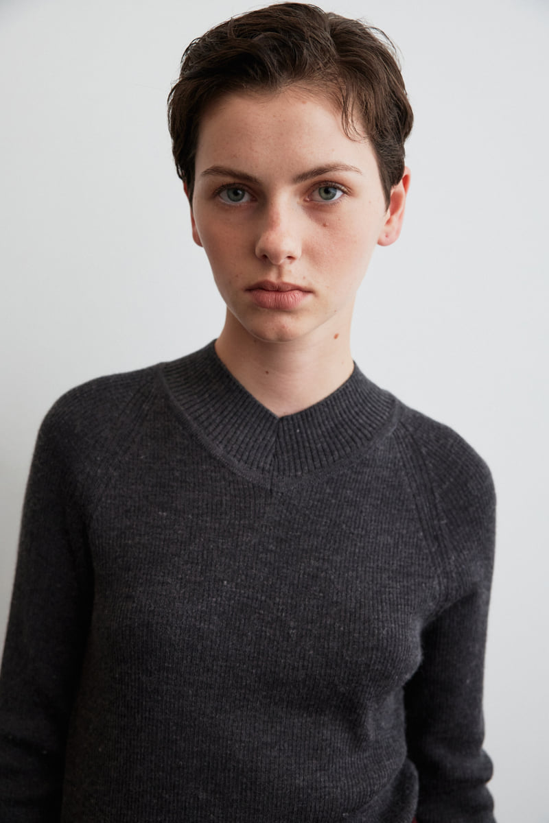 Understanding - Korean Women Fashion - #momslook - High V-neck Knitwear - 3