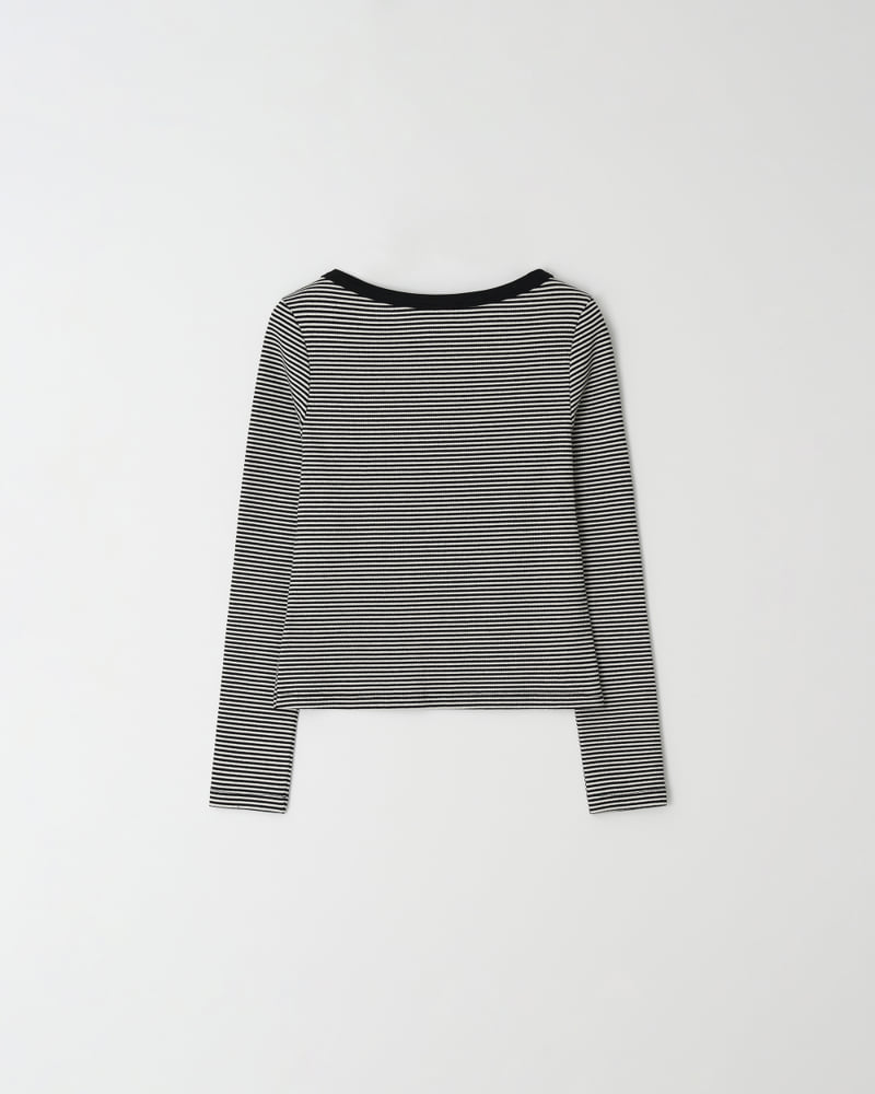 Understanding - Korean Women Fashion - #momslook - Stripe Boat Neck Tee - 9