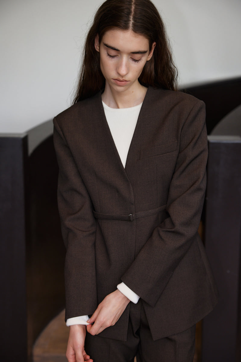 Understanding - Korean Women Fashion - #momslook - V-Neck Slim Fit Jacket - 5