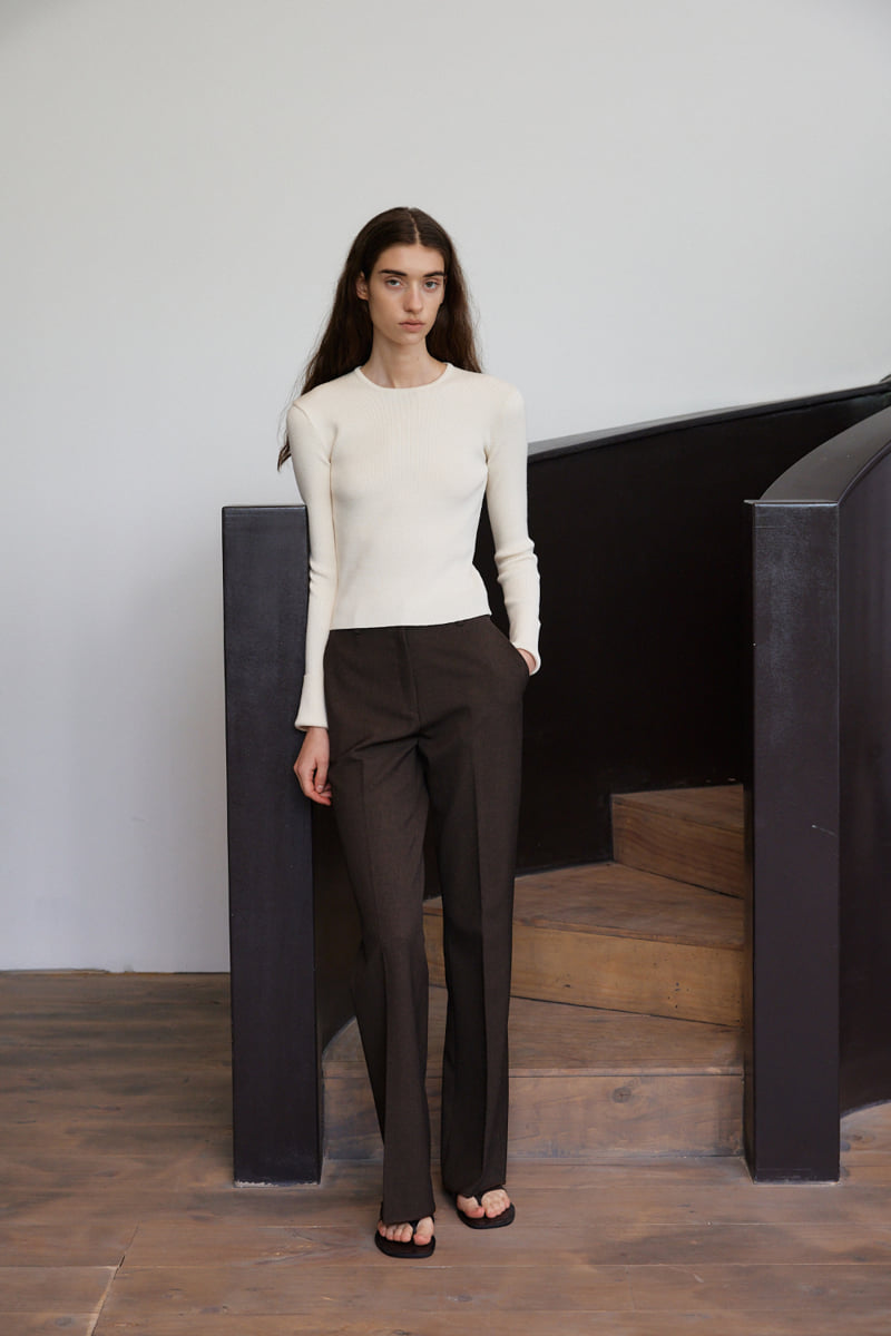 Understanding - Korean Women Fashion - #momslook - Autumn Semi Bootscut Slim Pants - 4