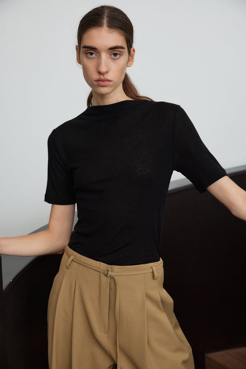 Understanding - Korean Women Fashion - #momslook - Merino Half Neck Tee - 2