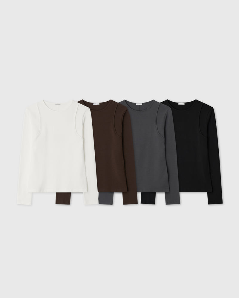 Understanding - Korean Women Fashion - #restrostyle - Binding Long Sleeved Tee