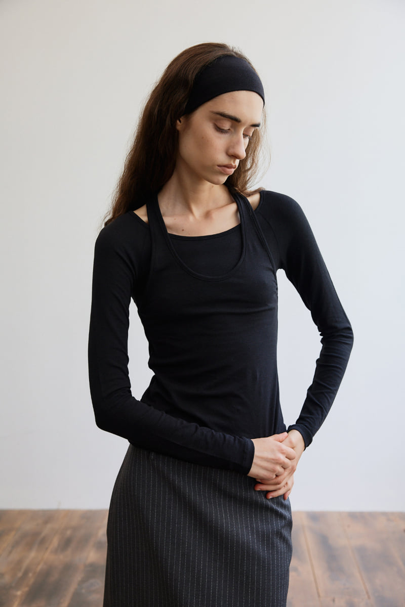 Understanding - Korean Women Fashion - #shopsmall - Mild Holter Long Sleeved Tee - 2