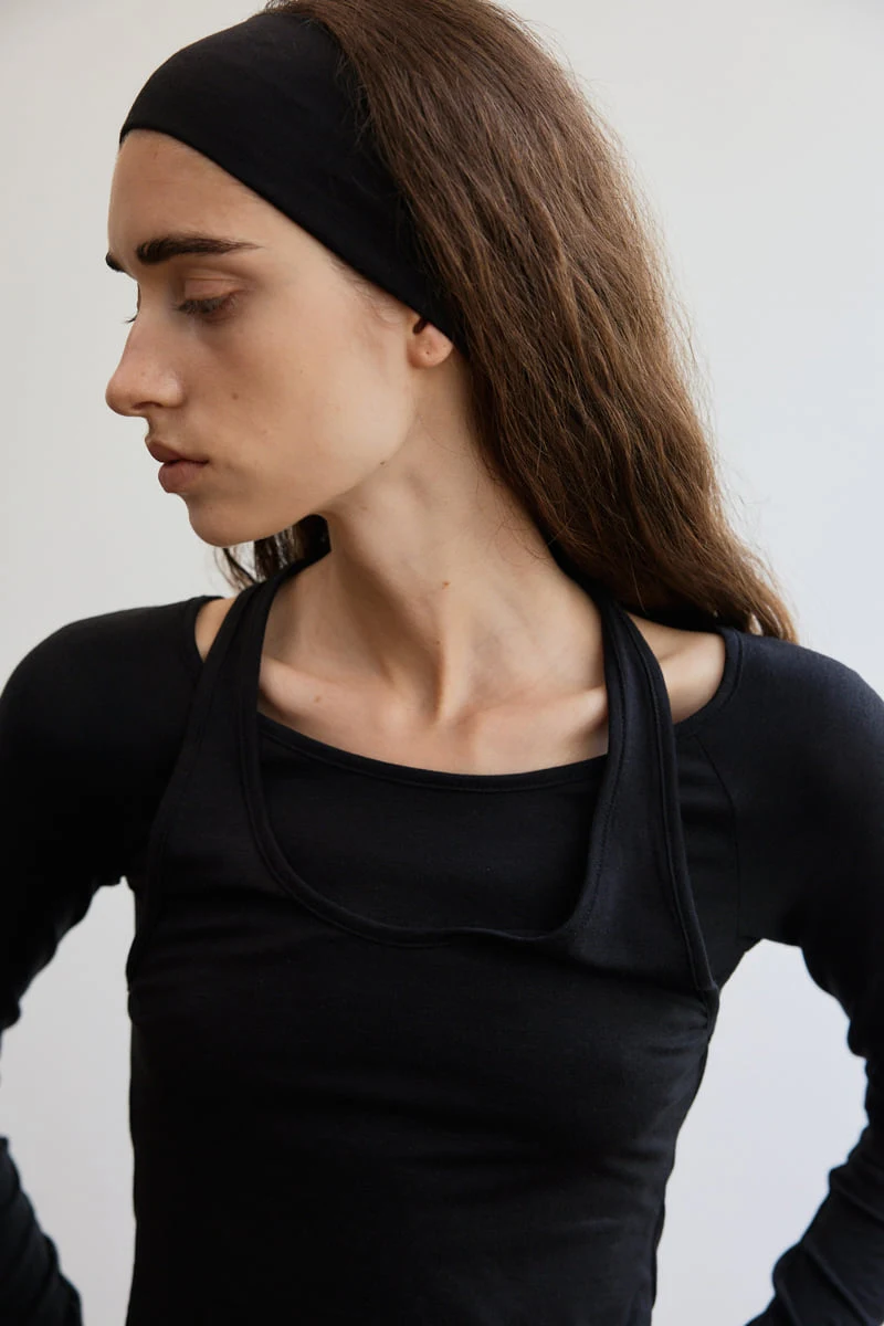Understanding - Korean Women Fashion - #thatsdarling - Mild Holter Long Sleeved Tee - 4