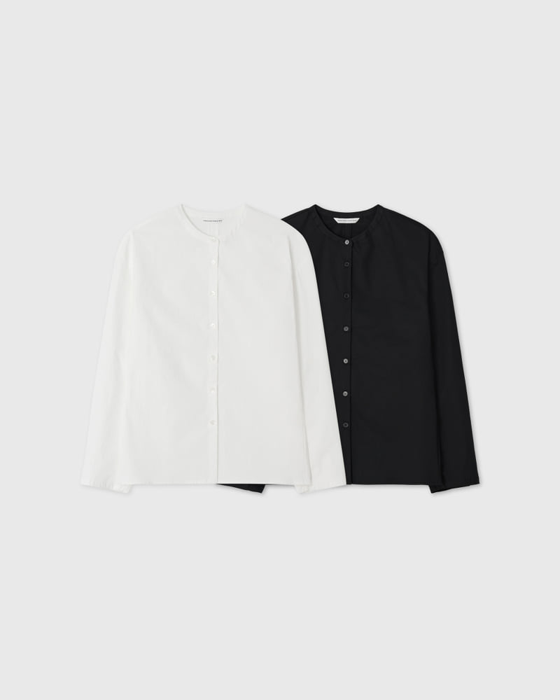 Understanding - Korean Women Fashion - #vintageinspired - Henry Neck Slit Shirt