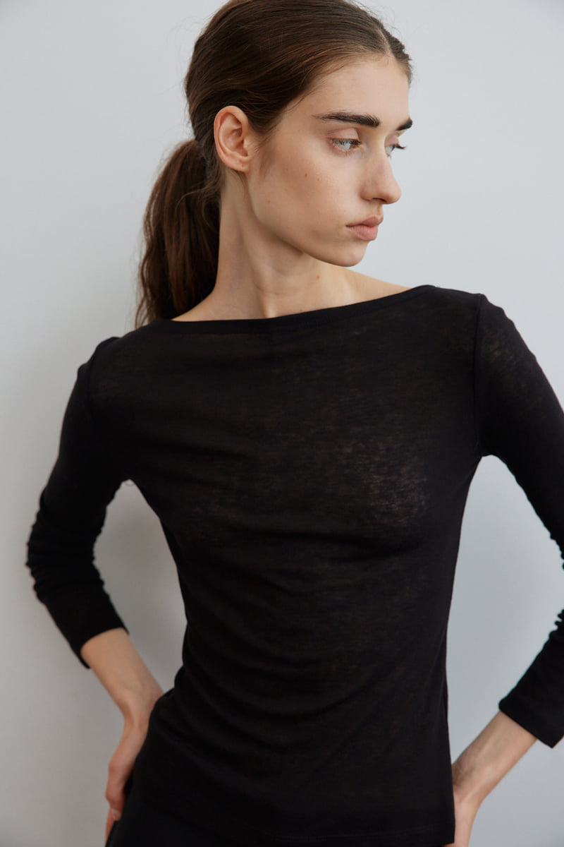 Understanding - Korean Women Fashion - #womensfashion - Simple Boat Neck Tee - 7