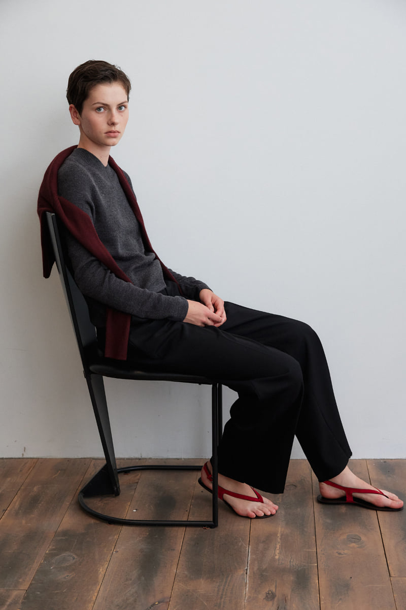 Understanding - Korean Women Fashion - #momslook - High V-neck Knitwear - 4