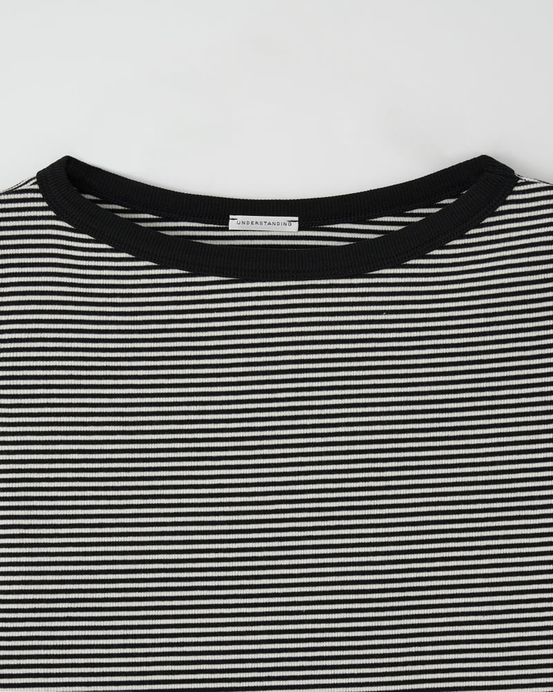 Understanding - Korean Women Fashion - #womensfashion - Stripe Boat Neck Tee - 10
