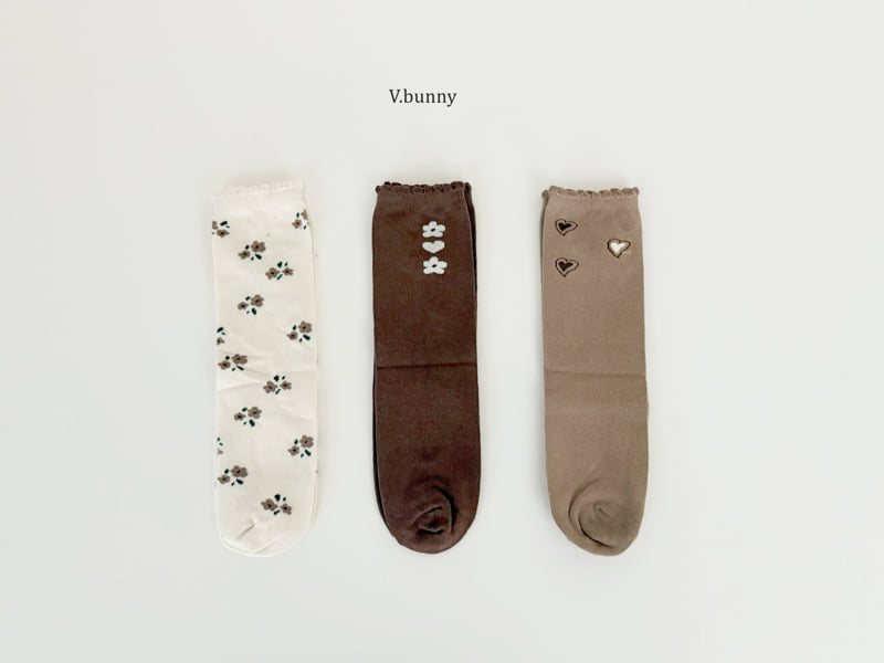 V Bunny - Korean Children Fashion - #Kfashion4kids - Rain Flower Socks Set