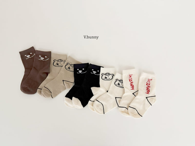 V Bunny - Korean Children Fashion - #Kfashion4kids - Smiley Bear Socks Set - 11