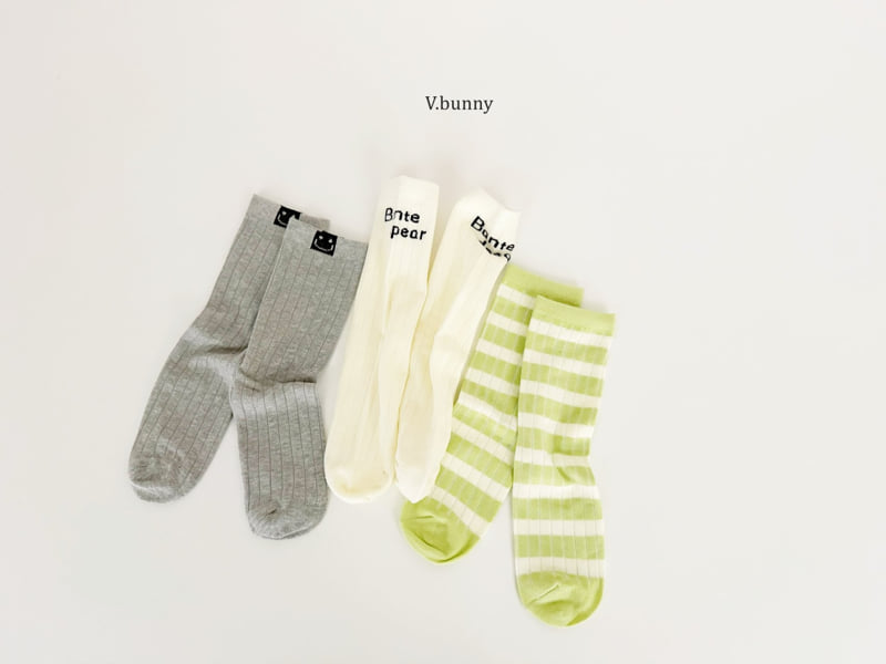 V Bunny - Korean Children Fashion - #kidzfashiontrend - Long Green Socks Set - 4