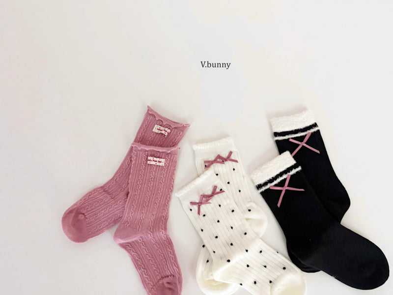 V Bunny - Korean Children Fashion - #Kfashion4kids - Miu Socks Set - 3