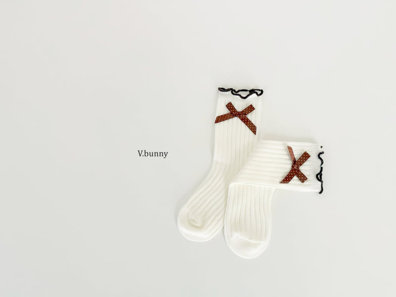 V Bunny - Korean Children Fashion - #Kfashion4kids - Embossed Ribbon Socks Set - 6