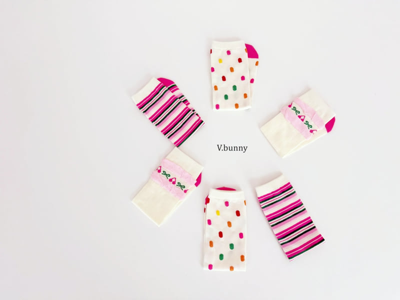 V Bunny - Korean Children Fashion - #kidzfashiontrend - Colorful Socks Set - 4