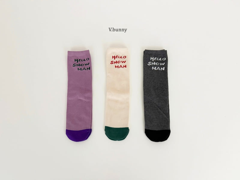 V Bunny - Korean Children Fashion - #Kfashion4kids - Snowman Socks Set