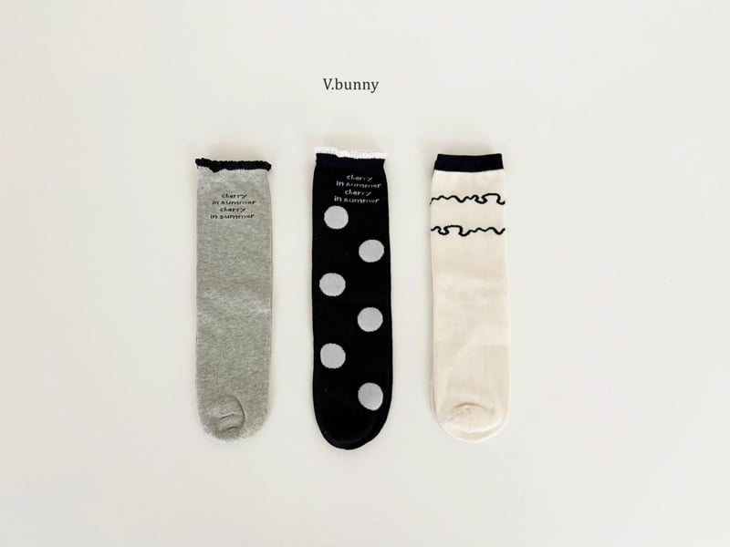 V Bunny - Korean Children Fashion - #Kfashion4kids - Dot Wave Socks Set