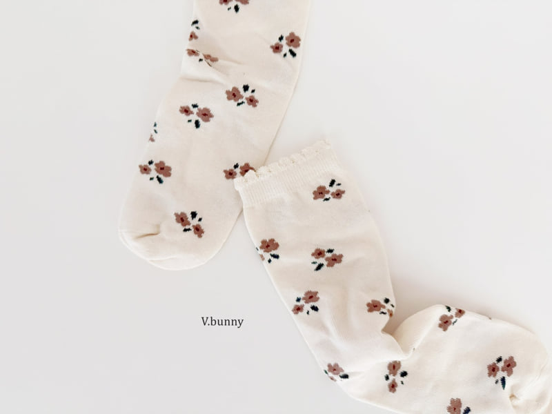 V Bunny - Korean Children Fashion - #childofig - Rain Flower Socks Set - 9