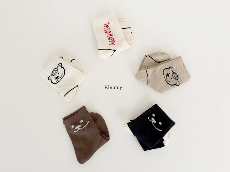 V Bunny - Korean Children Fashion - #childofig - Smiley Bear Socks Set - 3