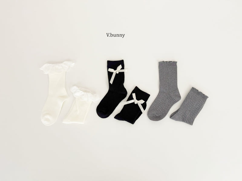 V Bunny - Korean Children Fashion - #childofig - Ripple Socks Set - 10