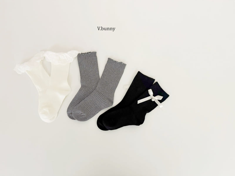 V Bunny - Korean Children Fashion - #childofig - Ripple Socks Set - 11