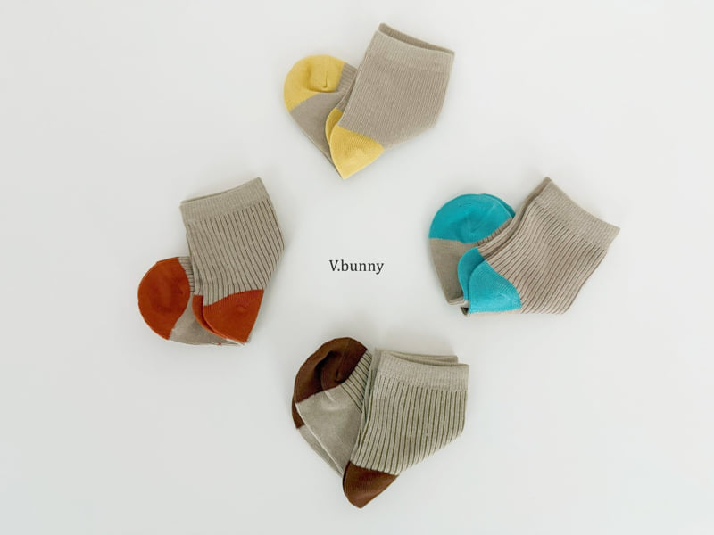 V Bunny - Korean Children Fashion - #childofig - Brown Socks Set - 3