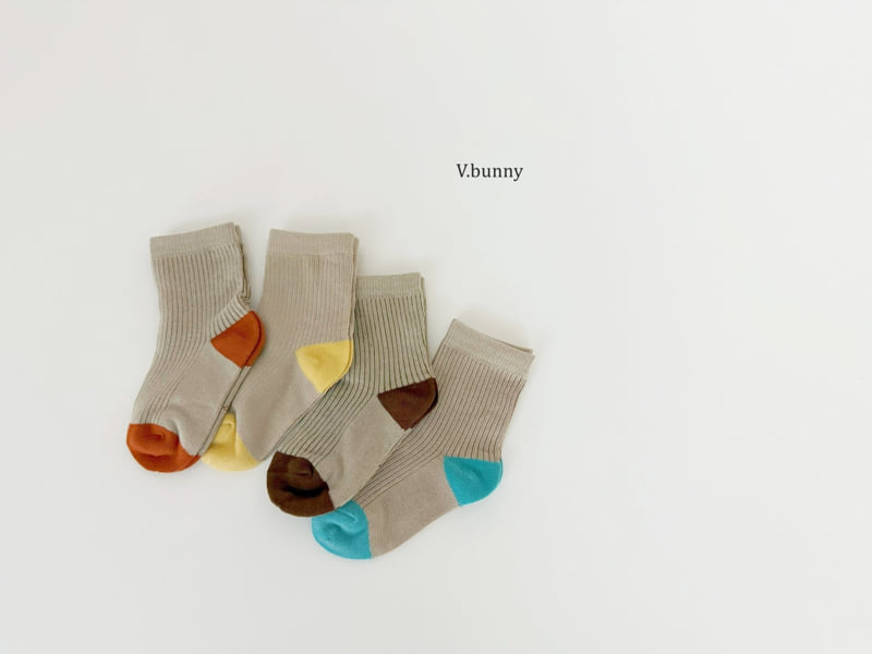 V Bunny - Korean Children Fashion - #childofig - Brown Socks Set - 4