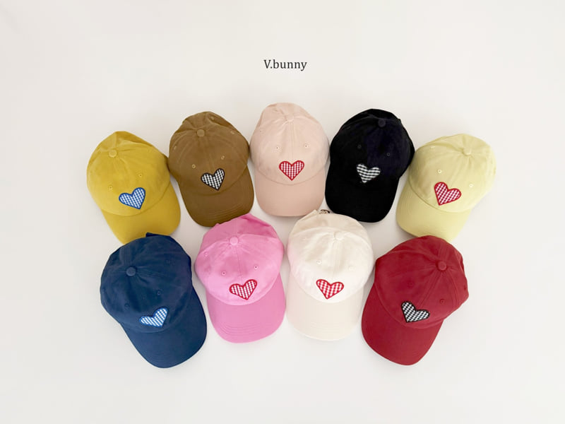 V Bunny - Korean Children Fashion - #childofig - Check Heart Cap