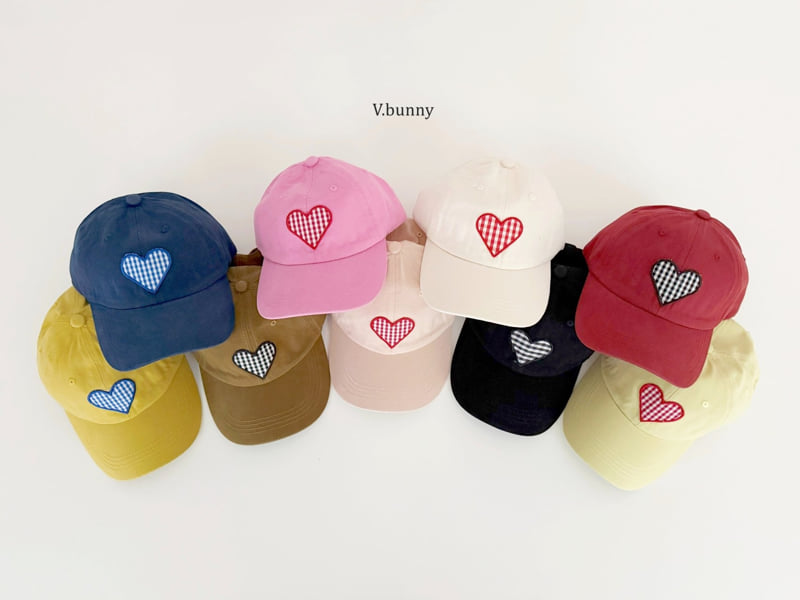 V Bunny - Korean Children Fashion - #childofig - Check Heart Cap - 2