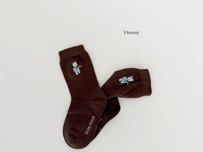 V Bunny - Korean Children Fashion - #stylishchildhood - Brown Bear Socks Set - 4