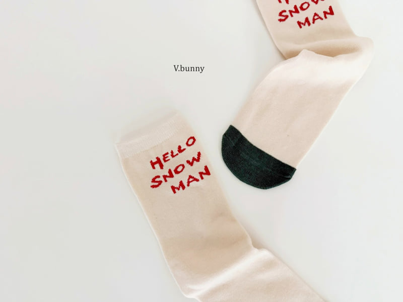 V Bunny - Korean Children Fashion - #childofig - Snowman Socks Set - 7