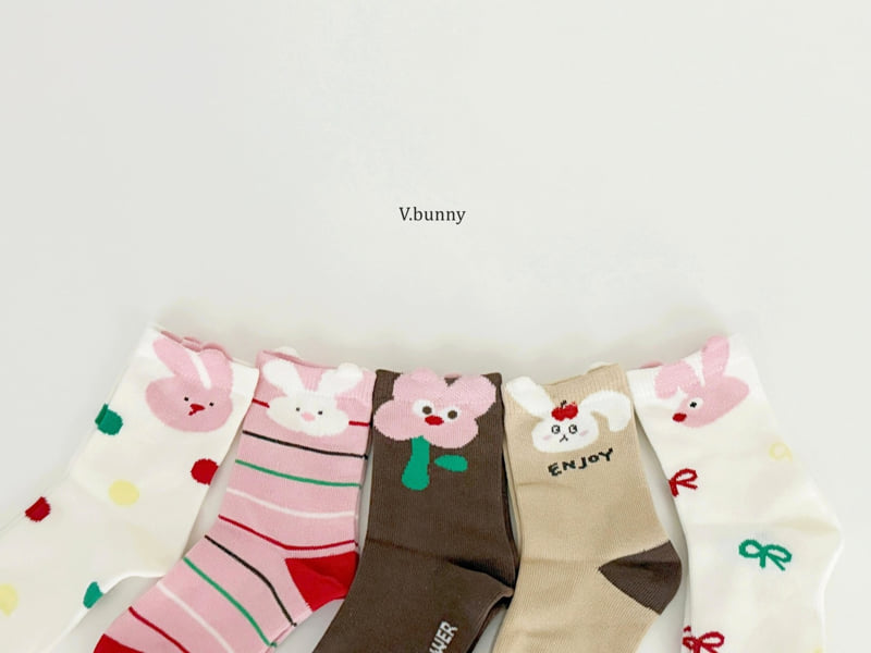 V Bunny - Korean Children Fashion - #childofig - Bunnies Socks Set - 5