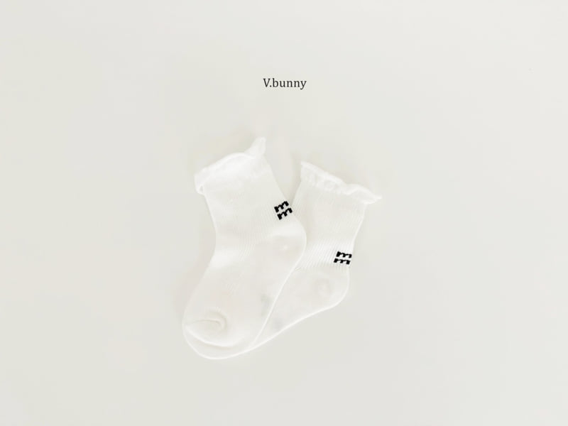 V Bunny - Korean Children Fashion - #prettylittlegirls - Plain Frill Socks Set - 4
