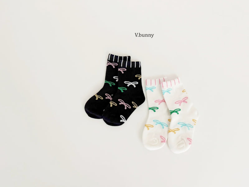 V Bunny - Korean Children Fashion - #childofig - Curly Socks Set - 4
