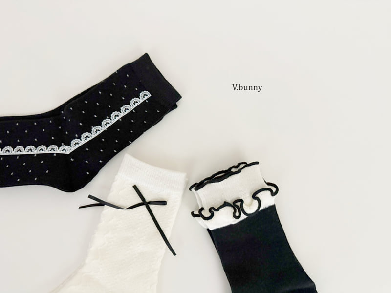 V Bunny - Korean Children Fashion - #childofig - Mini Dot Socks Set - 3