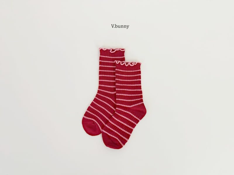 V Bunny - Korean Children Fashion - #childrensboutique - Red Ribbon Socks Set - 6