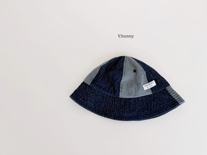 V Bunny - Korean Children Fashion - #childrensboutique - Colorblock Denim Bucket Hat - 5