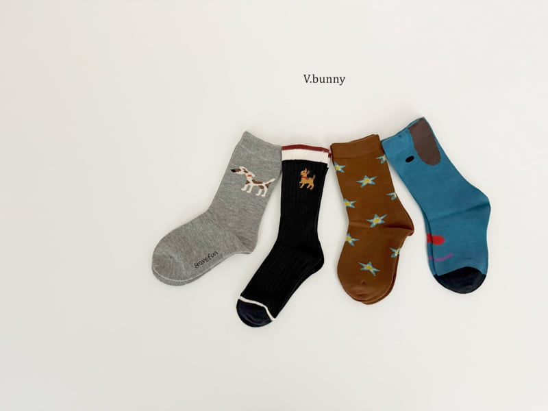 V Bunny - Korean Children Fashion - #childrensboutique - Star Dog Socks Set - 2