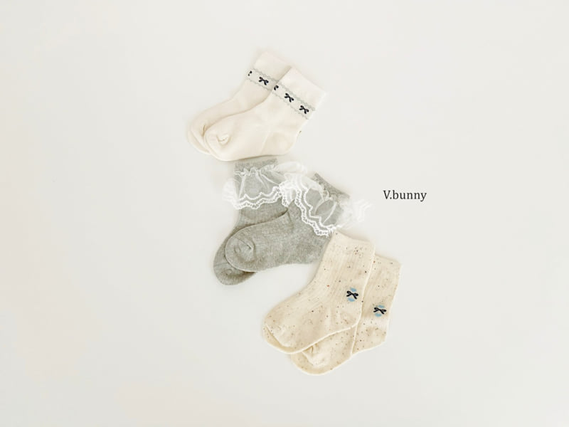 V Bunny - Korean Children Fashion - #childrensboutique - Cookies and Cream Socks Set - 2