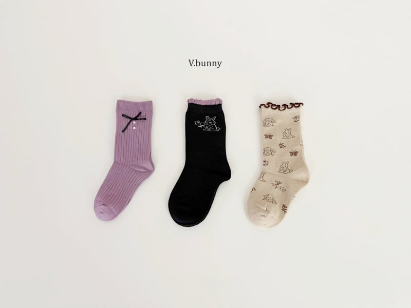 V Bunny - Korean Children Fashion - #childrensboutique - Mountain Bunny Socks Set
