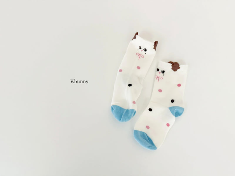 V Bunny - Korean Children Fashion - #childrensboutique - Dot Dog Socks Set - 8