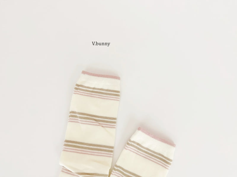 V Bunny - Korean Children Fashion - #childrensboutique - Striped Bunny Socks Set - 7
