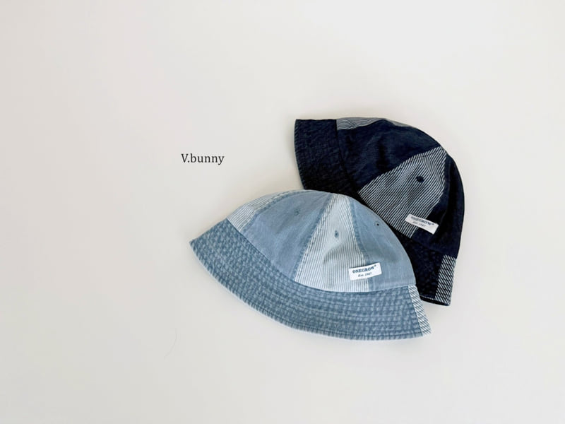 V Bunny - Korean Children Fashion - #designkidswear - Colorblock Denim Bucket Hat - 6