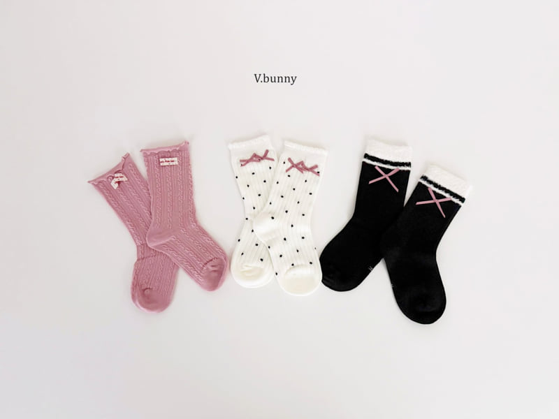 V Bunny - Korean Children Fashion - #designkidswear - Miu Socks Set - 11