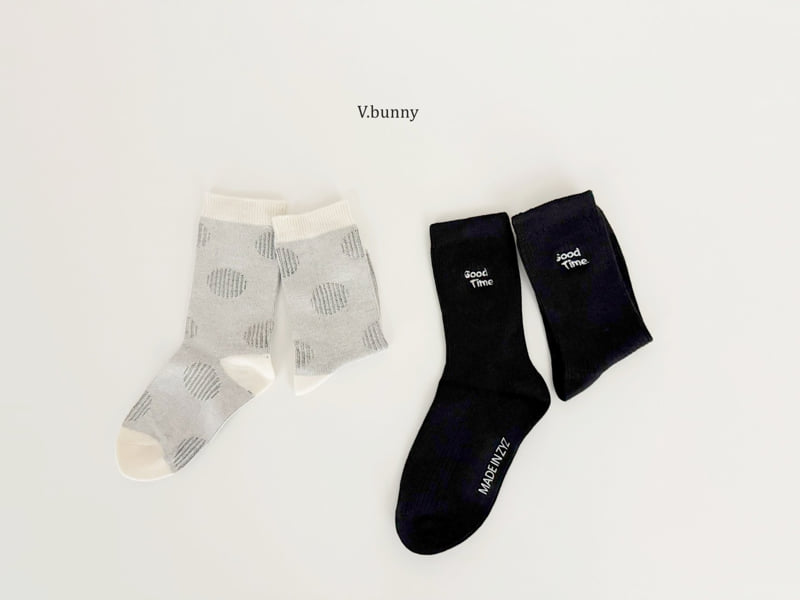 V Bunny - Korean Children Fashion - #designkidswear - Good Time Socks Set - 8
