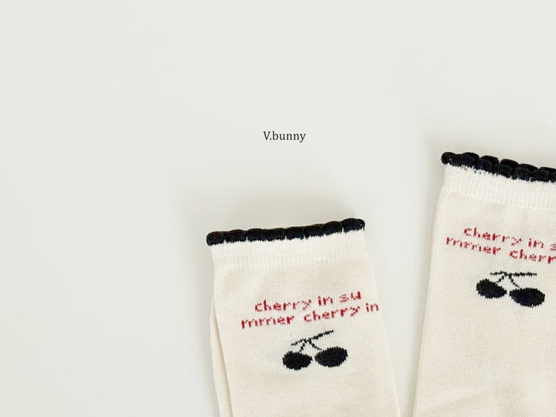 V Bunny - Korean Children Fashion - #designkidswear - Cherry Love Socks Set - 7