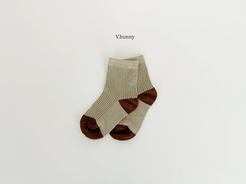 V Bunny - Korean Children Fashion - #designkidswear - Brown Socks Set - 6